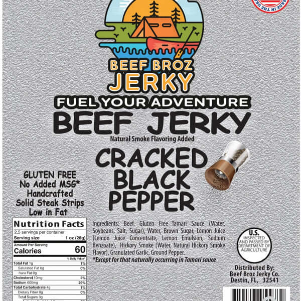 Cracked Black pepper 2.5oz. - beefbrozjerky